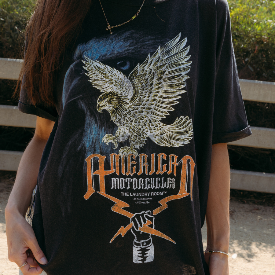 American Motorcycles - Oversized Tee - Black Snow - The Laundry Room