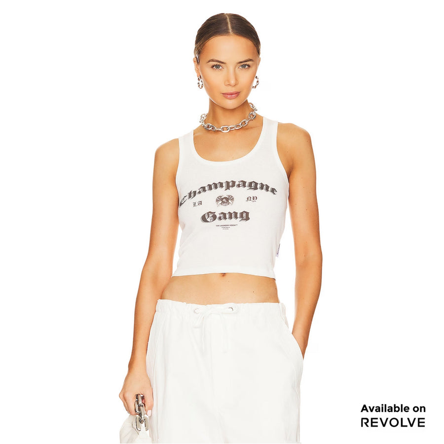 Champagne Gang - Rib Tank - White - The Laundry Room