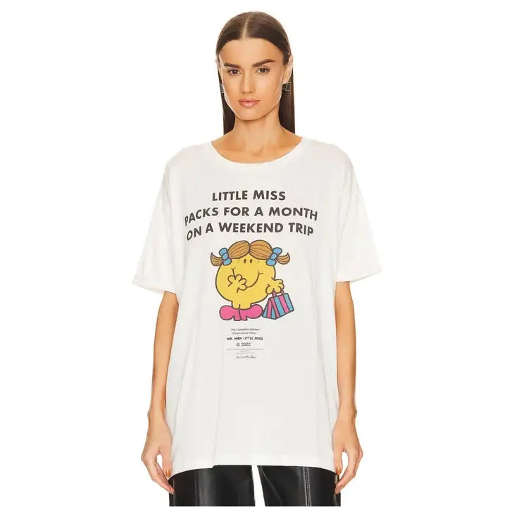 Little Miss Weekend Trip - Oversized Tee - White - The Laundry Room