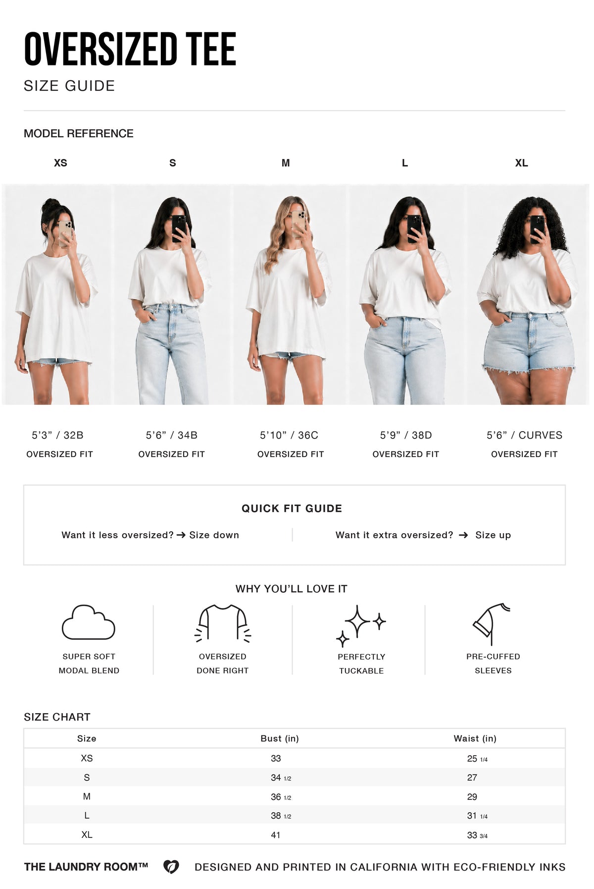 Oversized Tee Size Guide
