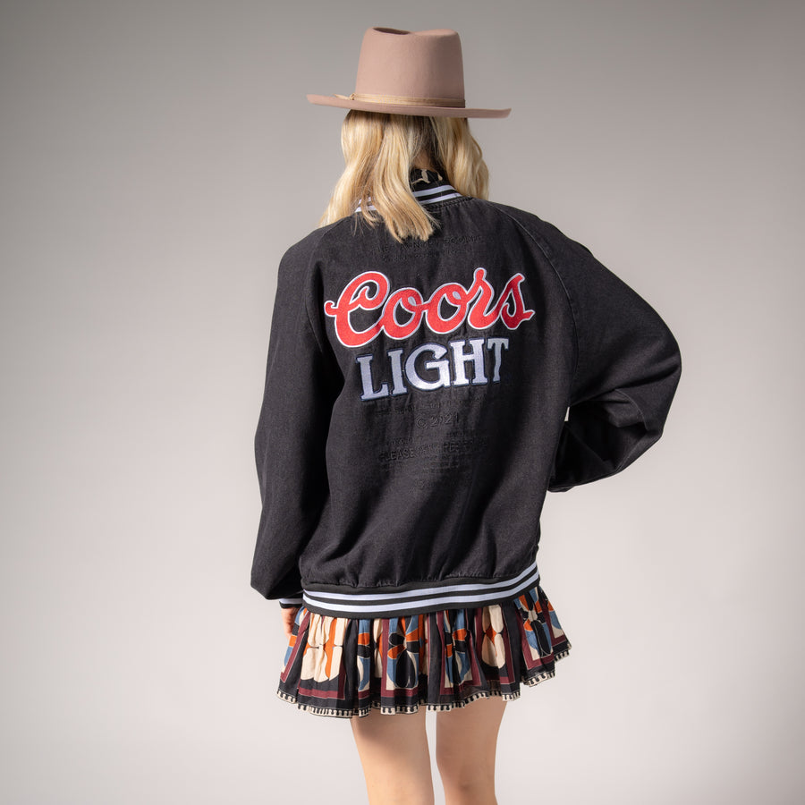 Coors Light Official Tm - Stadium Denim Jacket - Washed Black Denim Washed Black Denim / XS