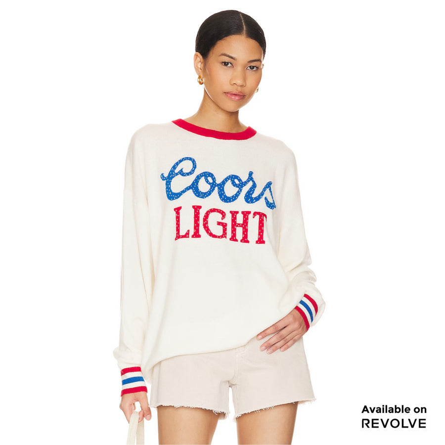 Coors Light 1980  - Cashmere Sweater - White & Red White & Red / XS