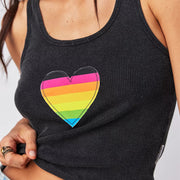 Infinite Love Rainbow - Rib Tank - Black Snow Black Snow / XS