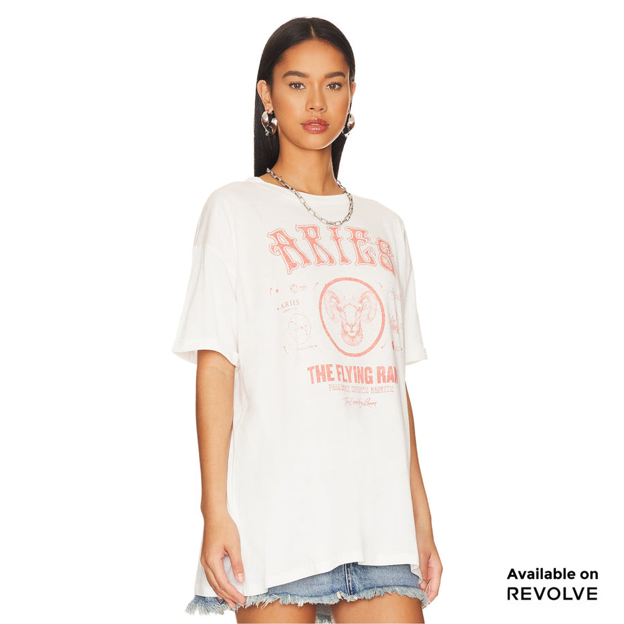 Vintage Aries - Color - Oversized Tee - White White / XS