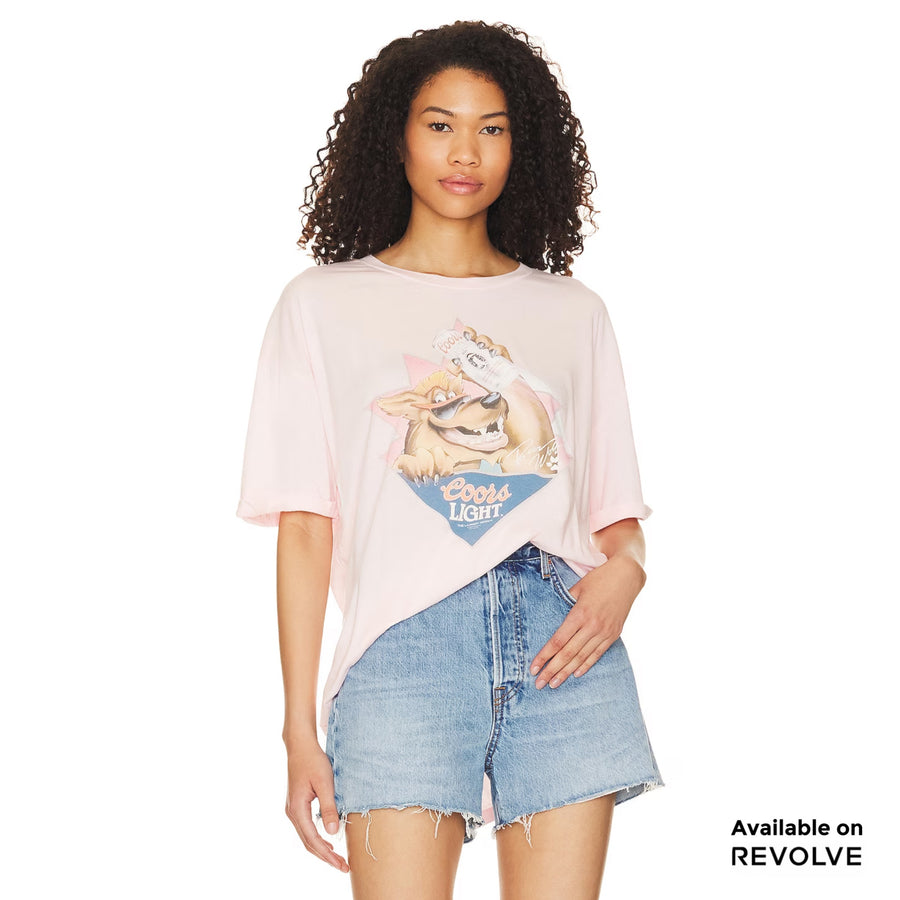 Beer Wolf Time - Oversized Tee - Blush Pink Blush Pink / XS