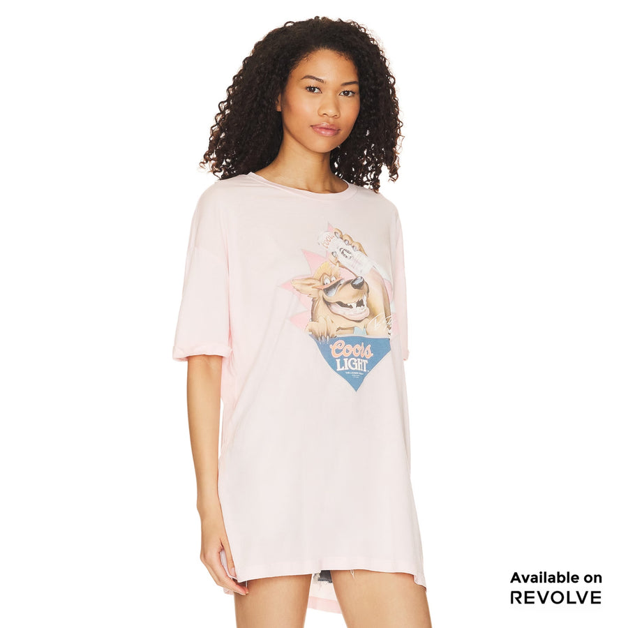 Beer Wolf Time - Oversized Tee - Blush Pink Blush Pink / XS