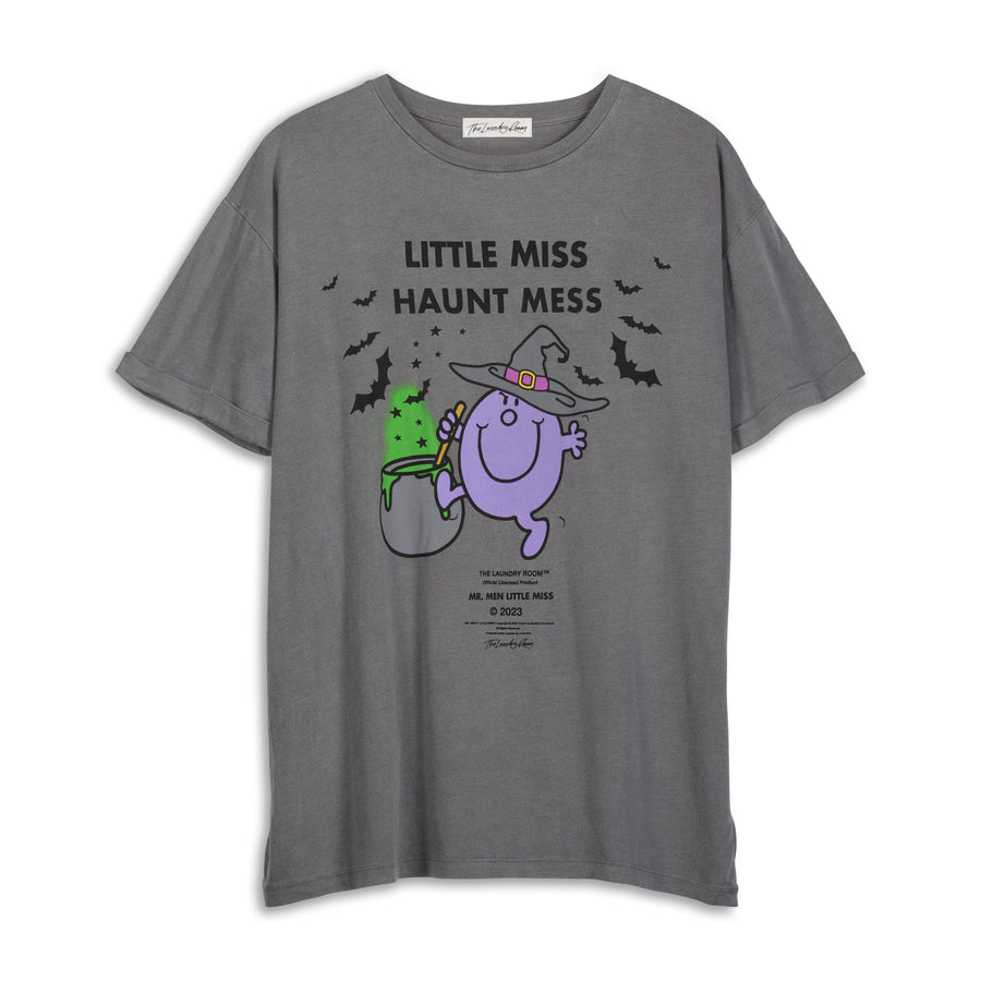 Little Miss Haunt Mess - Oversized Tee - Gravity Grey Gravity Grey / XS