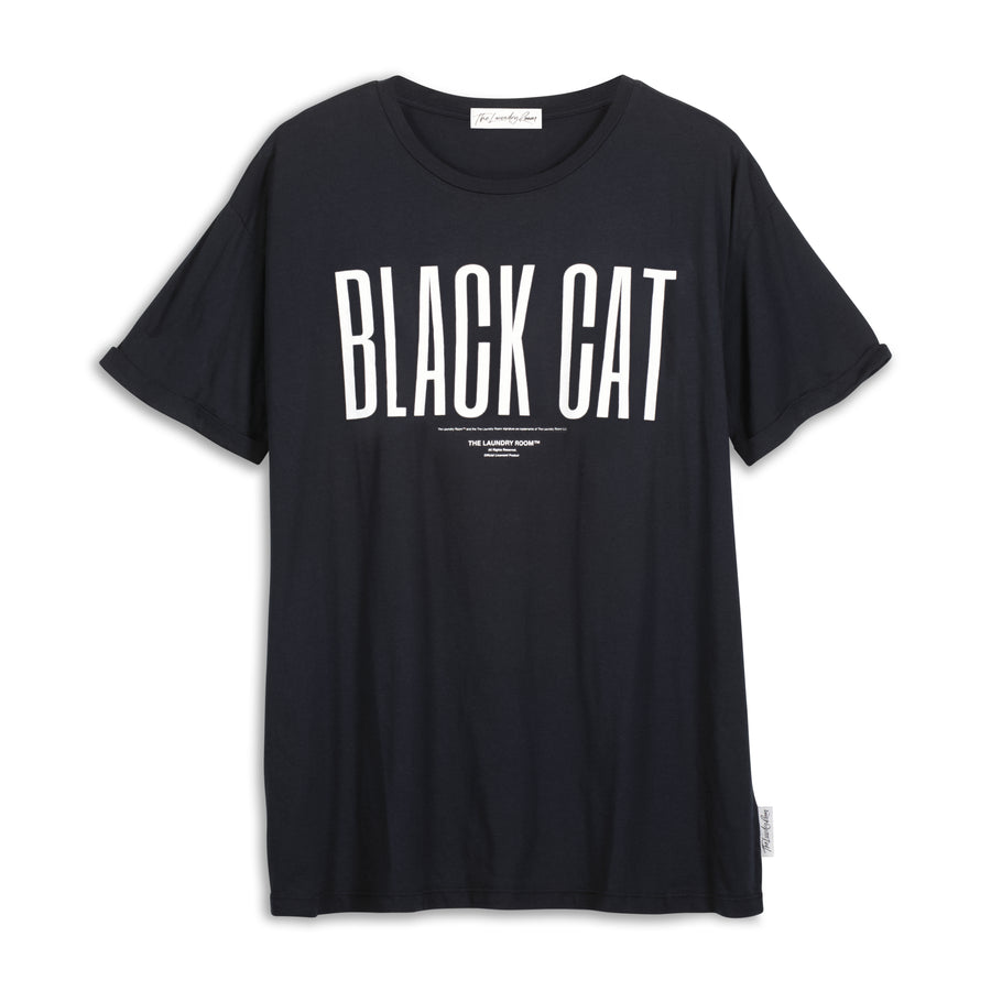 Black Cat - Oversized Tee - Black Black / XS