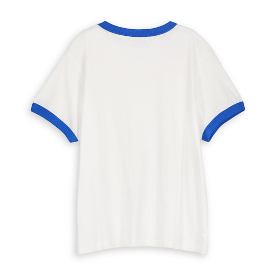 Essentials - Perfect Ringer Tee - White & Blue White & Blue / XS