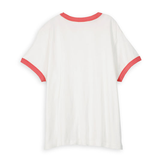 Essentials - Perfect Ringer Tee - White & Red White & Red / XS