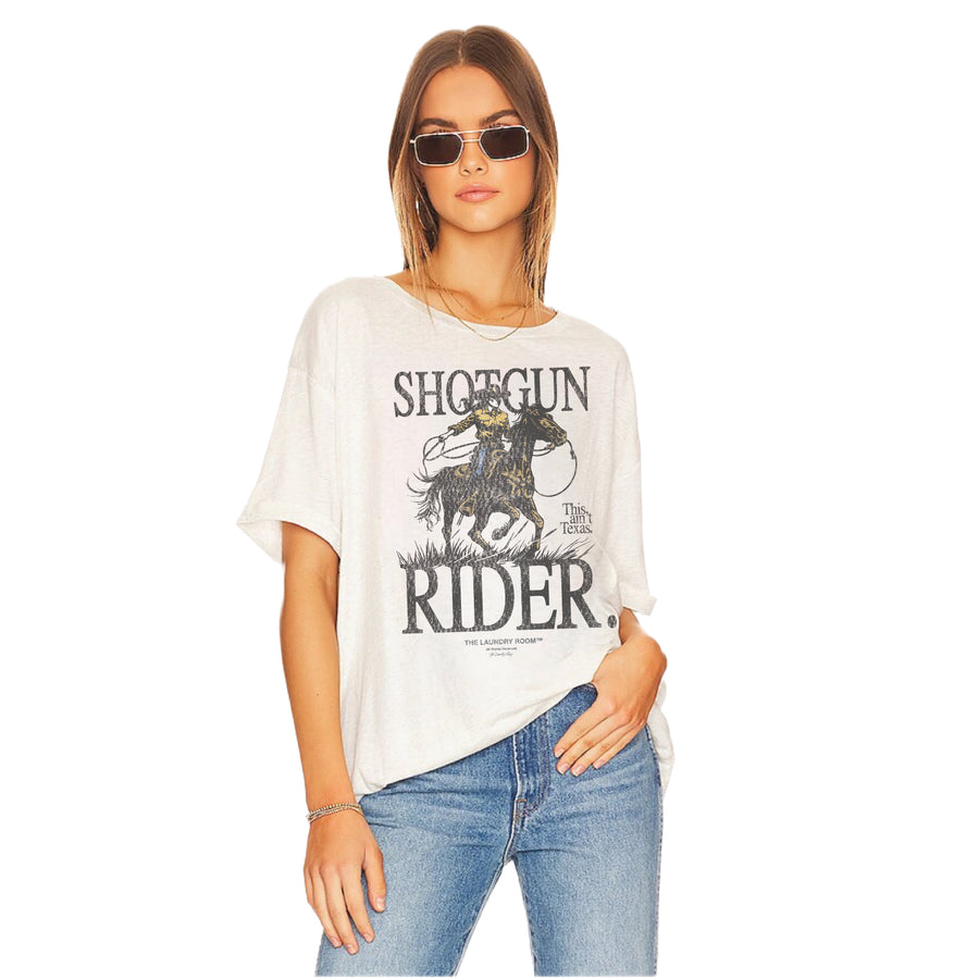 Shotgun Rider - Oversized Tee - Pebble Heather