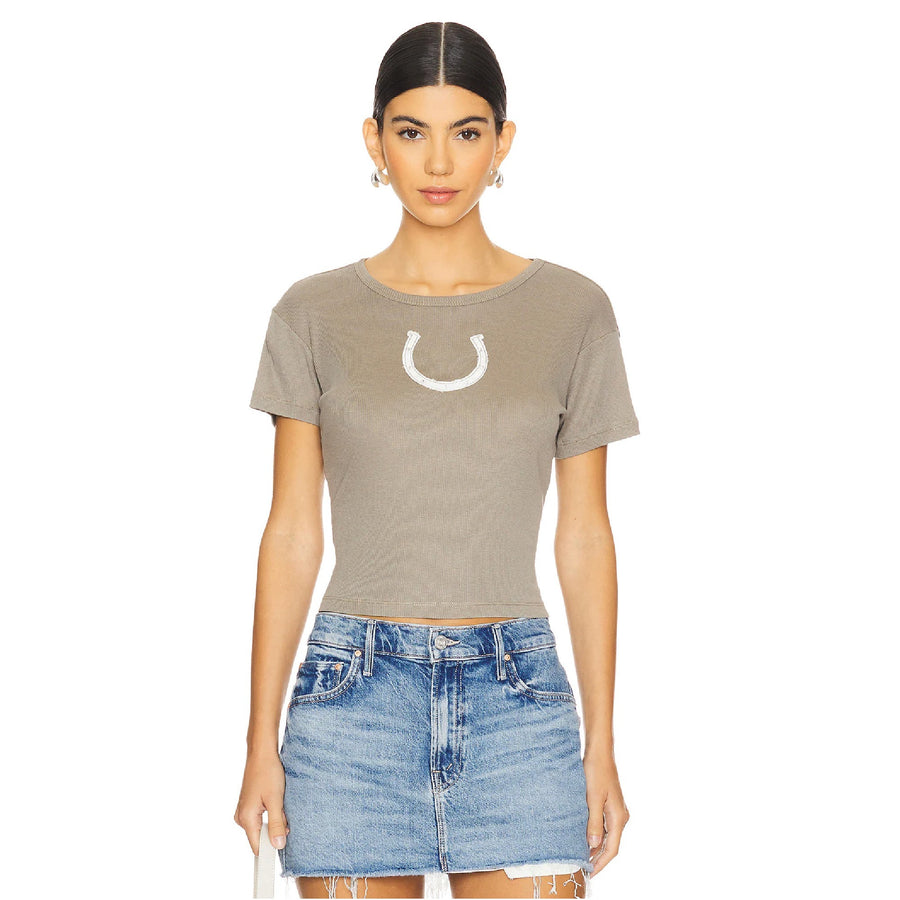 Horseshoe Patchwork - Baby Tee - Camel Gold