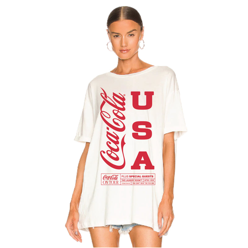 Coca Cola USA Tour - Oversized Tee - White - The Laundry Room