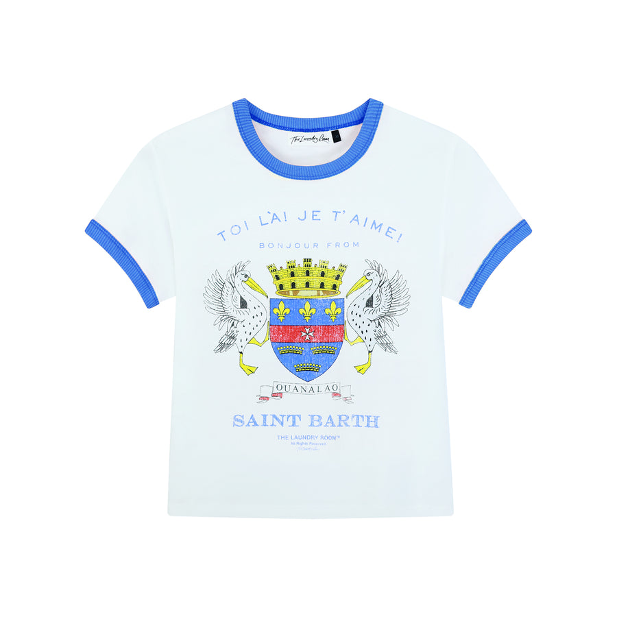 Saint Barth Crest - Perfect Ringer Tee - White & Blue - The Laundry Room