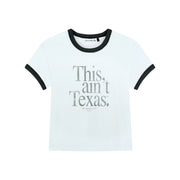 This Ain'T Texas Official Tm - Perfect Ringer Tee - White & Black Snow - The Laundry Room