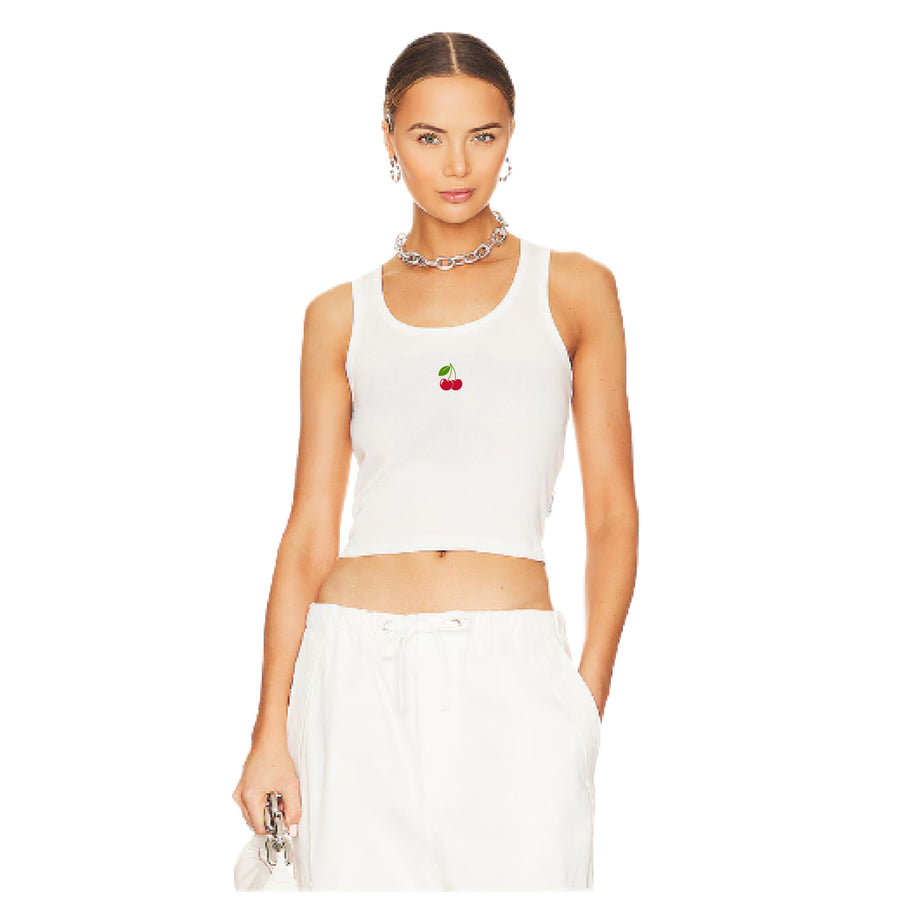 Micro Cherry SMU - Rib Tank - White
