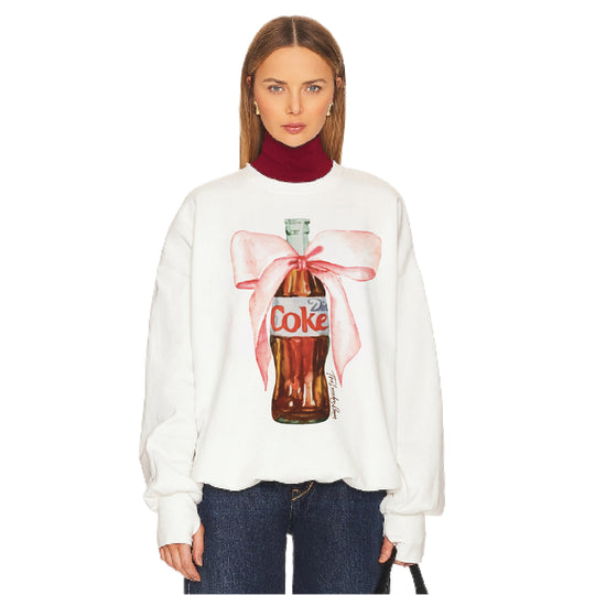 Diet Coke Bow - Standard Jumper - White