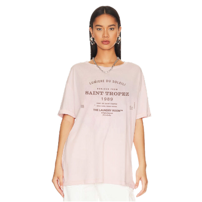 Saint Tropez 1989 - Oversized Tee - Blush Pink - The Laundry Room