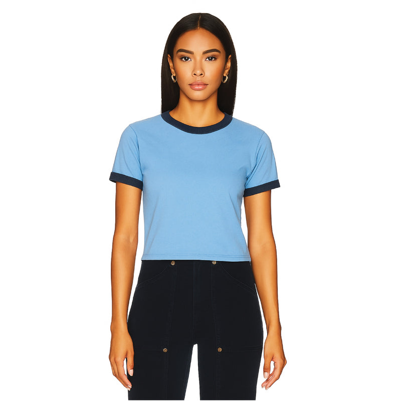 Essentials - Perfect Ringer Tee - Chambray & Navy Snow - The Laundry Room