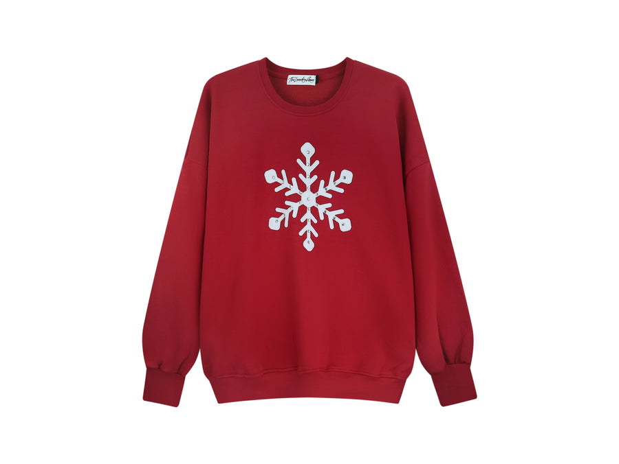 Snowflake Rhinestone - Jump Jumper - Vintage Red
