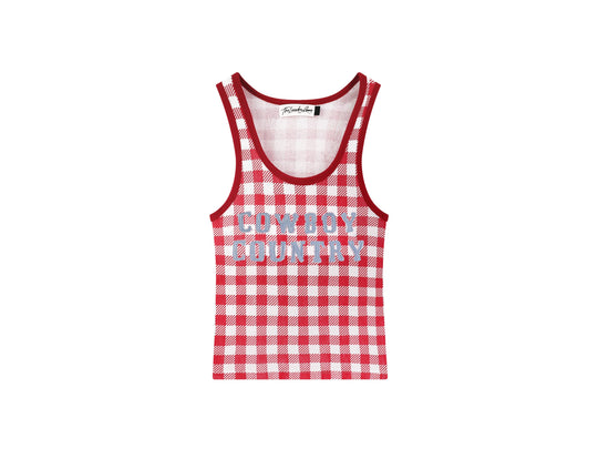 Cowboy Country Denim - Rib Tank - Red Gingham - The Laundry Room