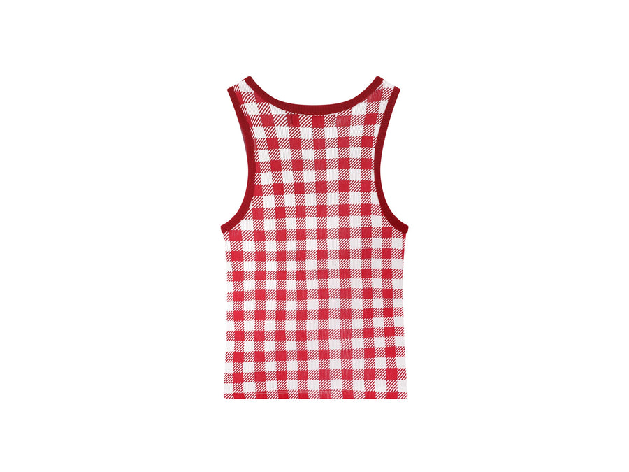 Cowboy Country Denim - Rib Tank - Red Gingham - The Laundry Room