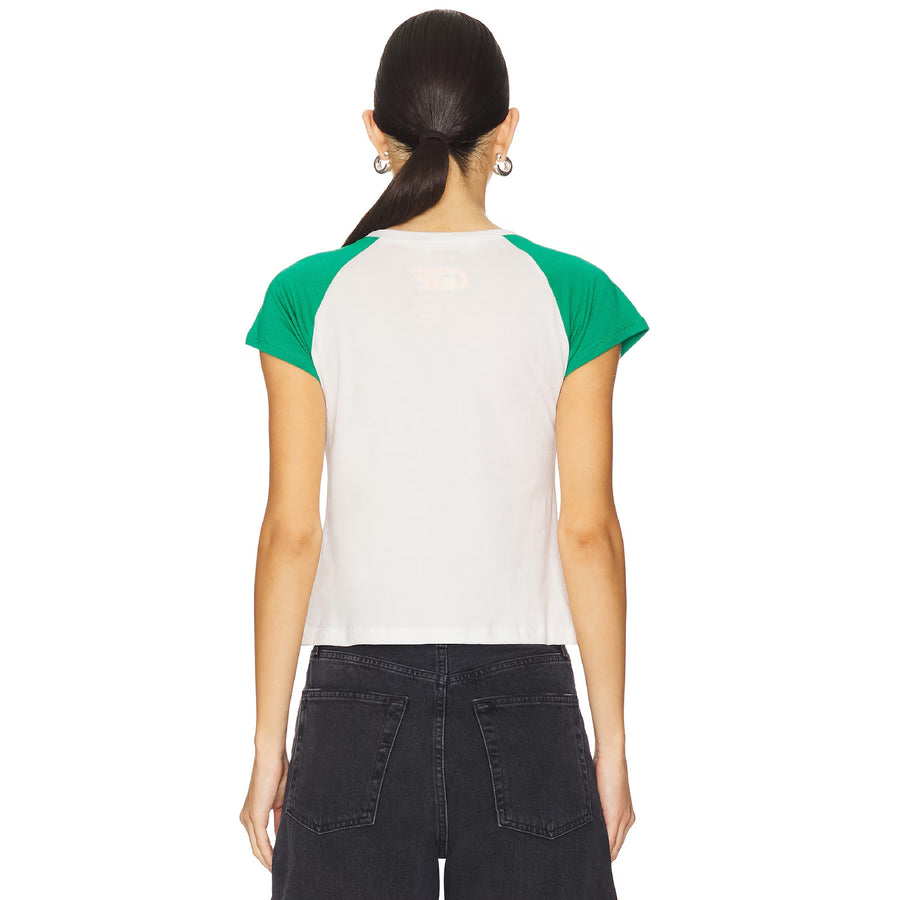 Mon Cheri Cherry Coke Branch - Raglan Baby Tee - White & Green - The Laundry Room