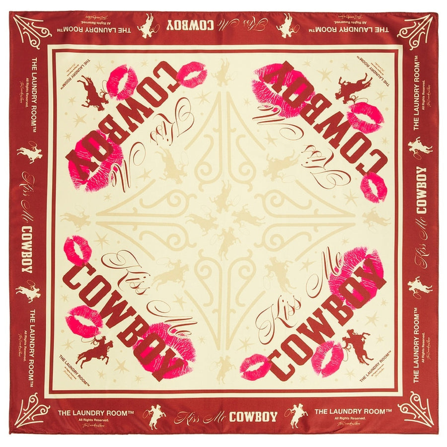 Kiss Me Cowboy - Silky Bandana - Brown - The Laundry Room