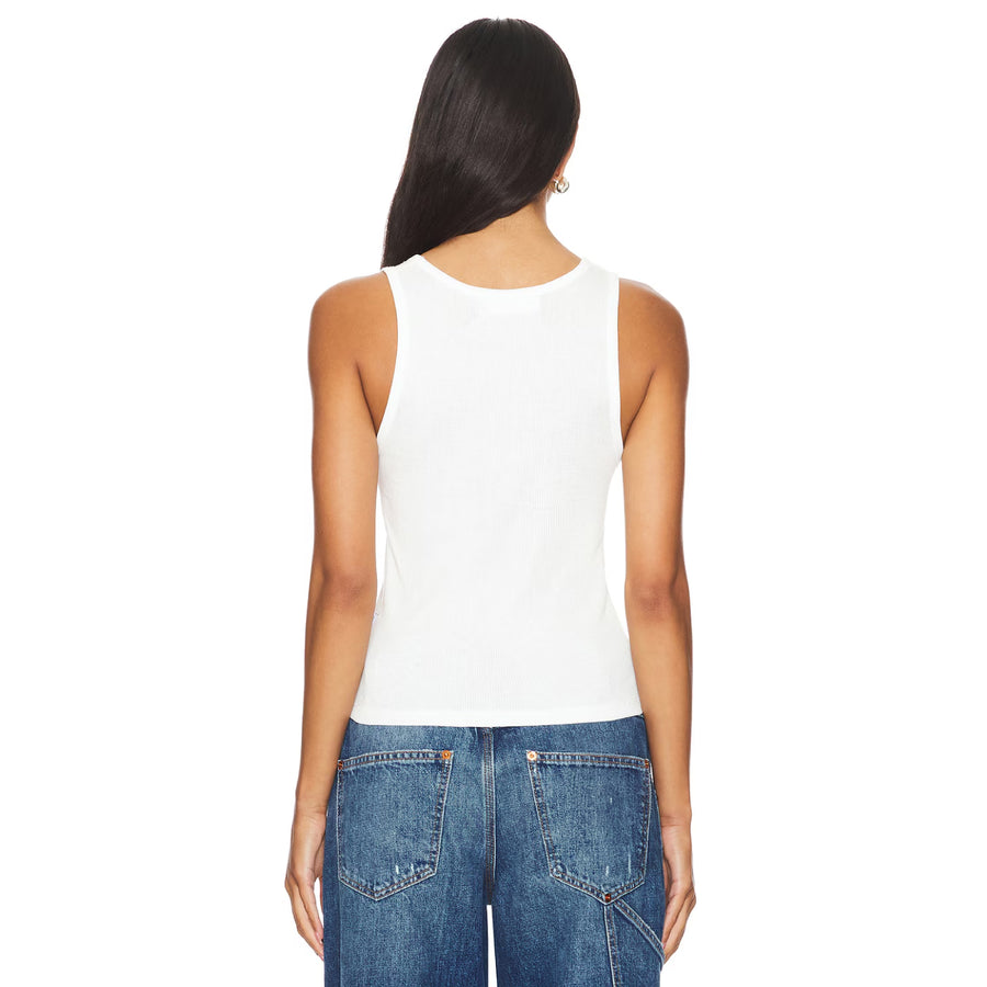 Kiss Me Cowboy - Rib Tank - White - The Laundry Room