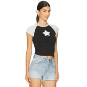 Stardom - Baby Tee - Black Snow & White - The Laundry Room