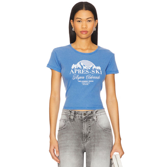 Apres-Ski Aspen Colorado - Baby Tee - Vintage Blue - The Laundry Room