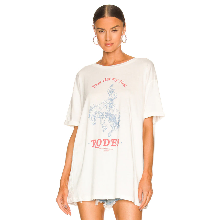 First Rodeo - Oversized Tee - White - The Laundry Room