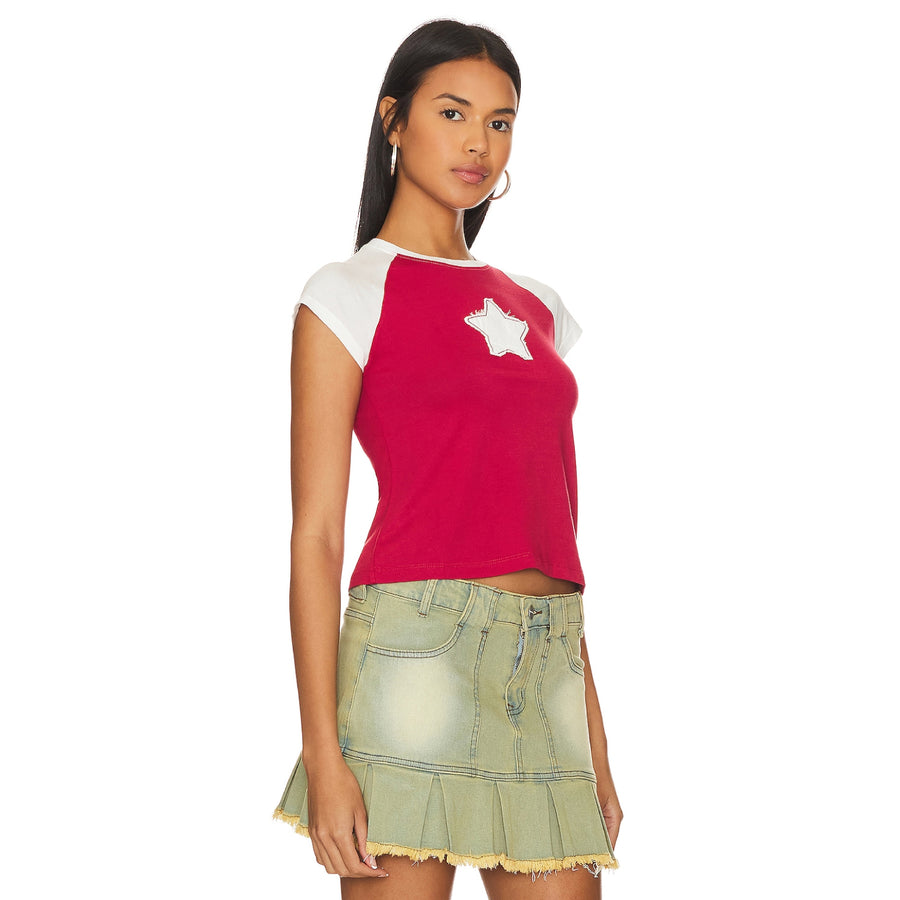 Stardom - Baby Tee - Red & White - The Laundry Room