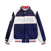 USPS - Racing Jacket - White & Navy - The Laundry Room
