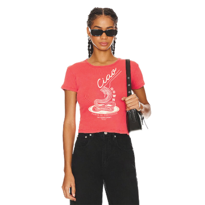 Ciao Down - Baby Tee - Vintage Red - The Laundry Room