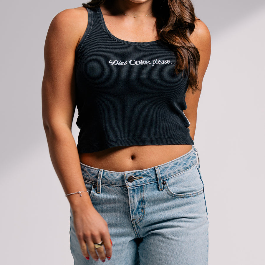 Diet Coke Please - Rib Tank - Black Snow