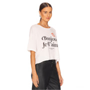 Hello I Love You - Crop Oversized Tee - White - The Laundry Room
