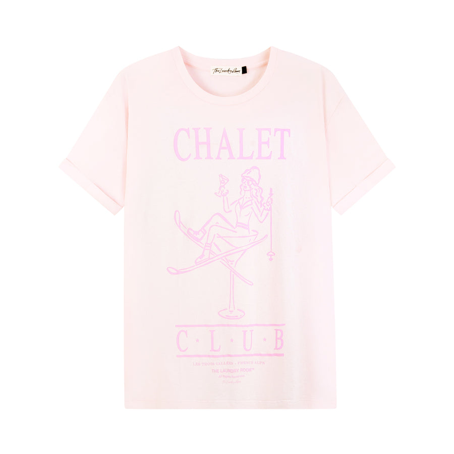 Chalet Club Apres Martini - Oversized Tee - Blush Pink - The Laundry Room