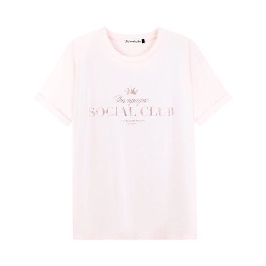 Champagne Social Club - Oversized Tee - Blush Pink - The Laundry Room
