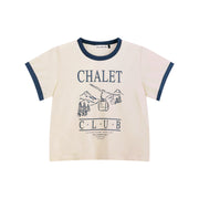 Chalet Club Gondola - Perfect Ringer Tee - Bone & Navy Snow