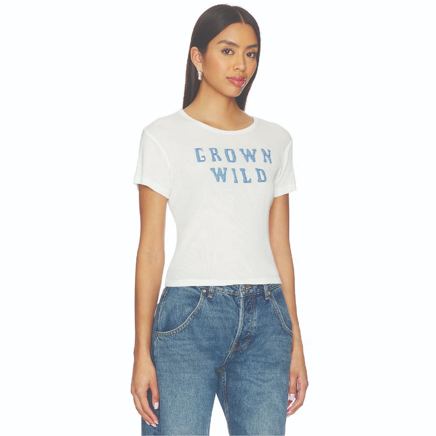 Grown Wild Denim - Baby Tee - White - The Laundry Room