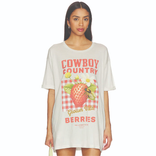 Cowboy Country Berries - Oversized Tee - Bone - The Laundry Room