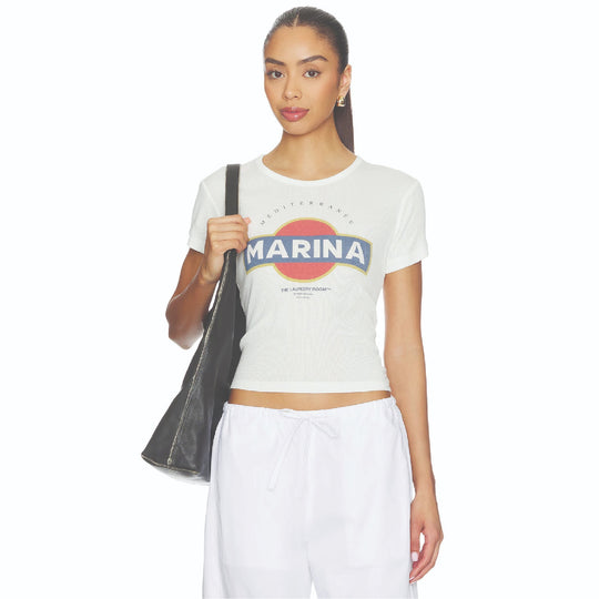 Mediterranean Marina - Baby Tee - White - The Laundry Room