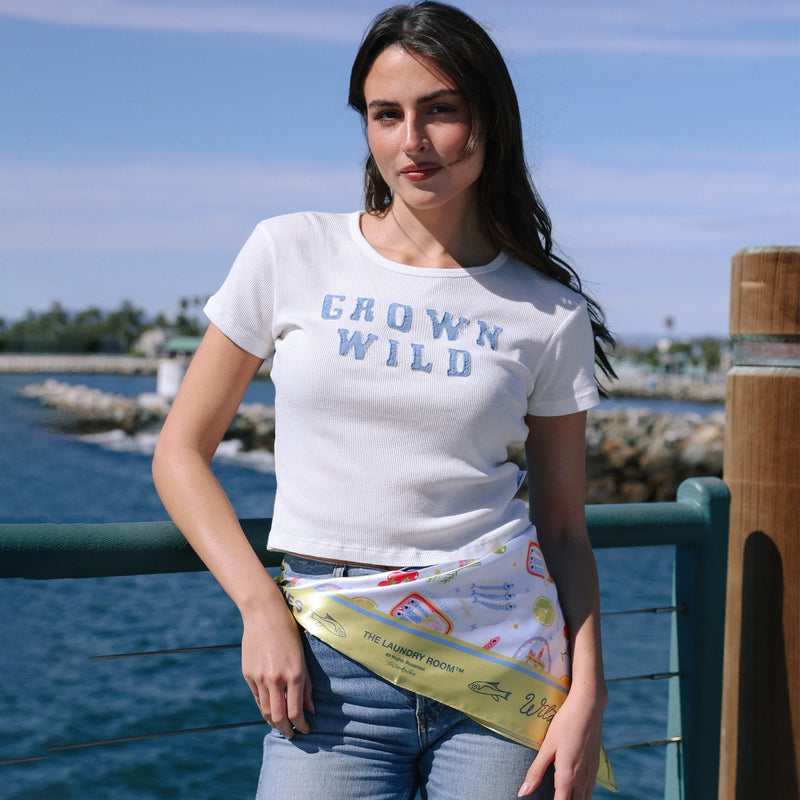 Grown Wild Denim - Baby Tee - White - The Laundry Room