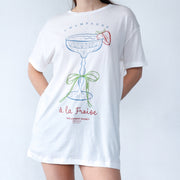 Strawberry Champagne - Oversized Tee - White - The Laundry Room