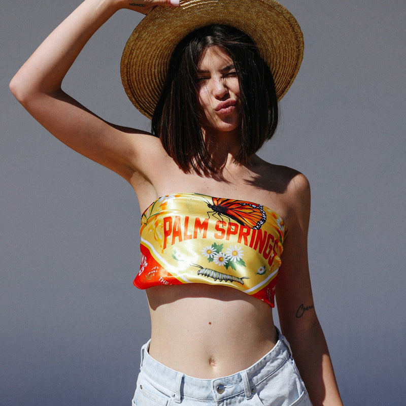Palm Springs Metamorphosis - Silky Bandana - Vintage Yellow - The Laundry Room