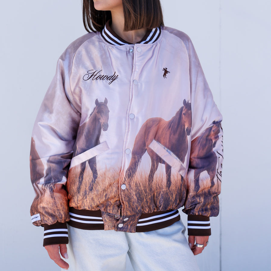 Ranch Life - Stadium Jacket - Brown - The Laundry Room