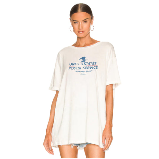 USPS Stack - Oversized Tee - White - The Laundry Room