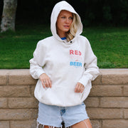 Red White and Beer - Hideout Hoodie - Pebble Heather