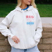 Red White and Beer - Hideout Hoodie - Pebble Heather